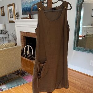 Sleeveless Dress with Pocket Detail